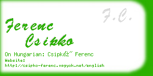 ferenc csipko business card